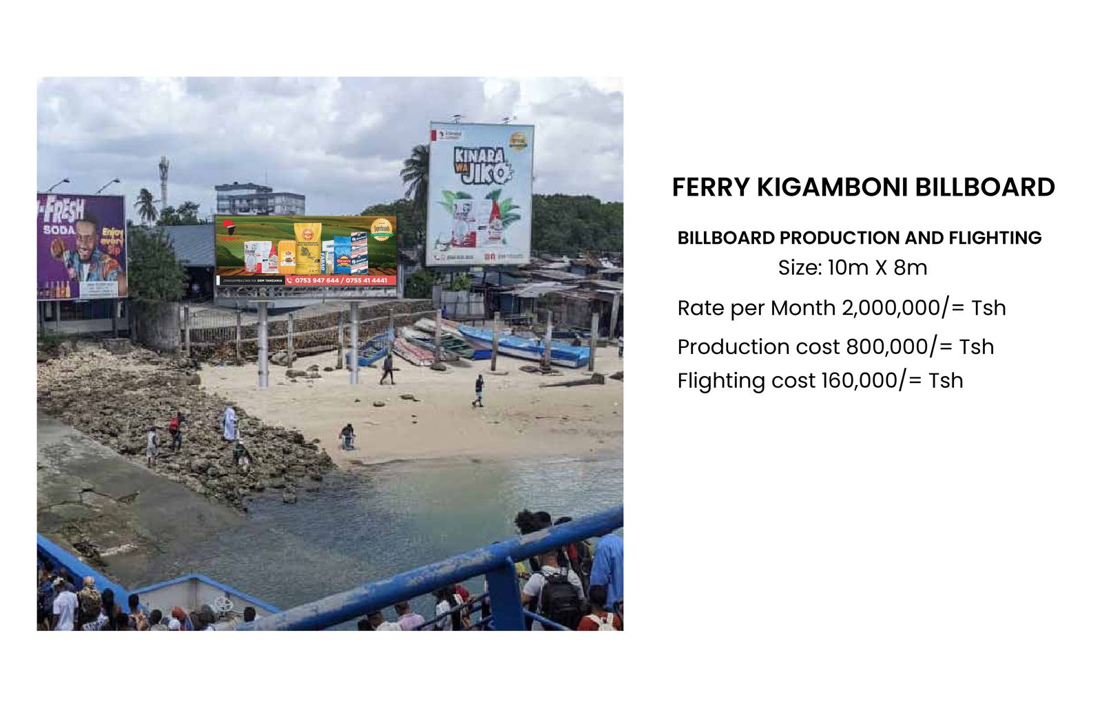 A high-impact Gravimark billboard advertising campaign on a major Tanzania road