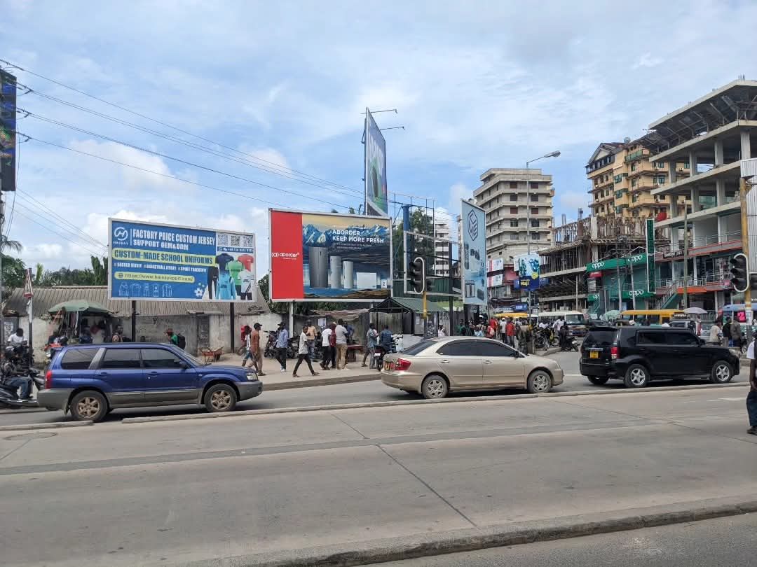 Live Gravimark billboard sites on a busy Tanzania road